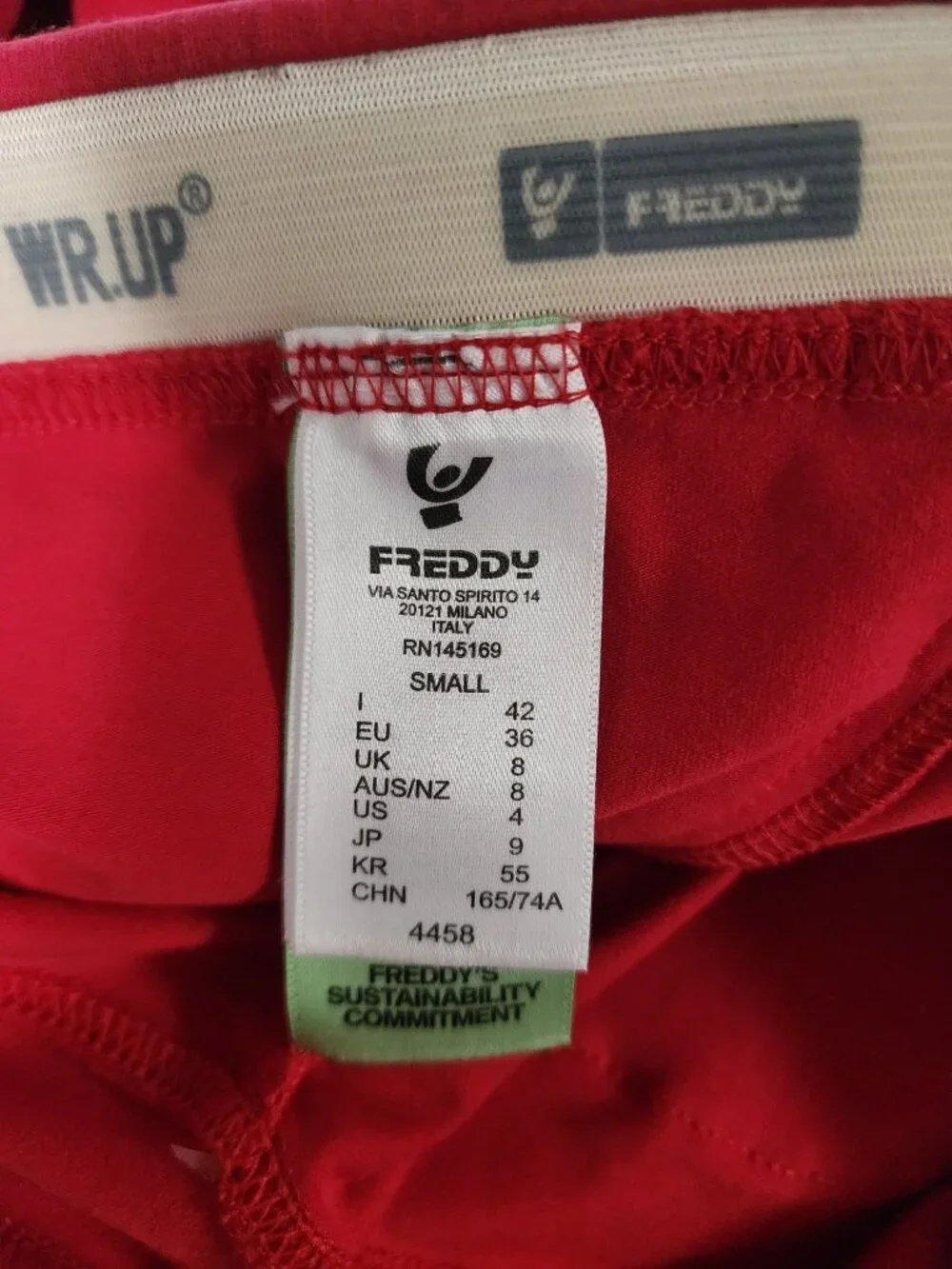 Freddy WRUP red core mid rise ankle pants S/4 - Picture 4 of 6